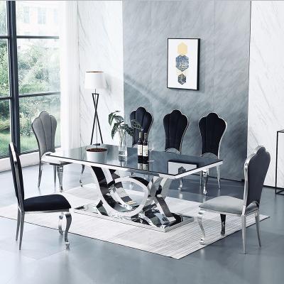 China Mesa e cadeira de vidro temperado de tamanho médio à venda