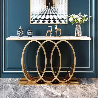 China Stainless Steel Marble Corridor Side Console Table OEM ODM for sale