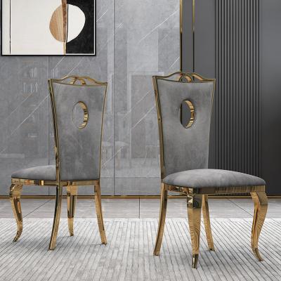 China Luxury Grey Leather Dining Chairs No Wheels With A Backrest for sale