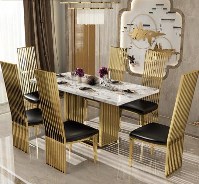 China Mesa de comedor cuadrada de mármol Tamaño de apartamento Mesa de cocina longitud 1,8m/2m en venta