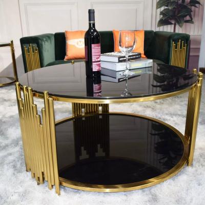 China SEDIA Circular Glass Coffee End Table For Apartment / Bar / Hotel for sale