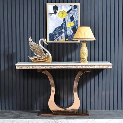China 120cm Slim Marble Entrance Console Table For Sophisticated Spaces for sale