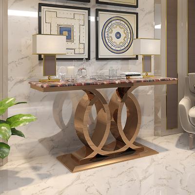 China OEM ODM Entrance Console Table Marble Top Hall Table Length 150cm for sale