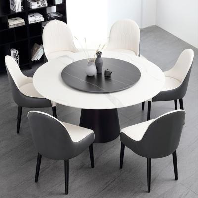China Polished Marble Round Dining Room Tables With Stainless Steel Legs for sale