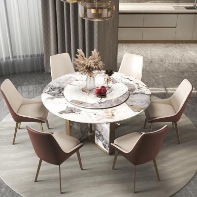 China Table Top 4CM /2CM Modern Marble Round Table With Turntable for sale