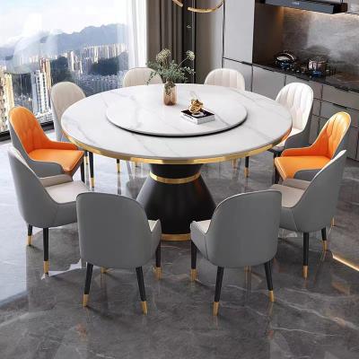 China 1.3/1.5M Width Large Functional Round Dining Room Tables With Turntable for sale