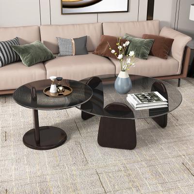 China Functional Glass Top Combination Coffee Table OEM ODM for sale