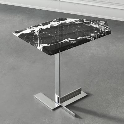 China Sofá moderno mesa lateral con pie de acero inoxidable de mármol encimera en venta
