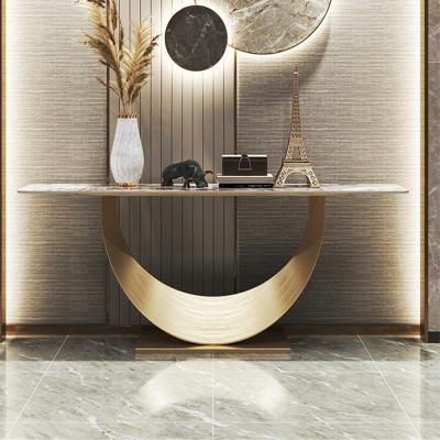 China Consola de entrada de lujo personalizada Mesa de oro 120cm/150cm longitud en venta