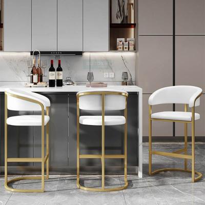 China Stainless Steel Frame Flannel Bar High Stools For Kitchen for sale