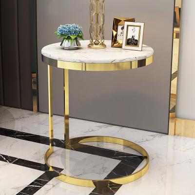 China Stainless Steel Round Sofa Side Table Telephone Table Smooth Surface for sale