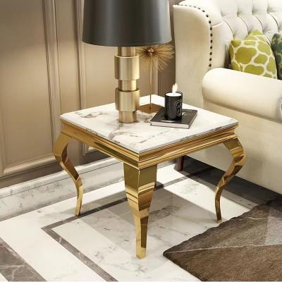 China Stainless Steel Square Sofa Side Table For Elegant Home Design for sale