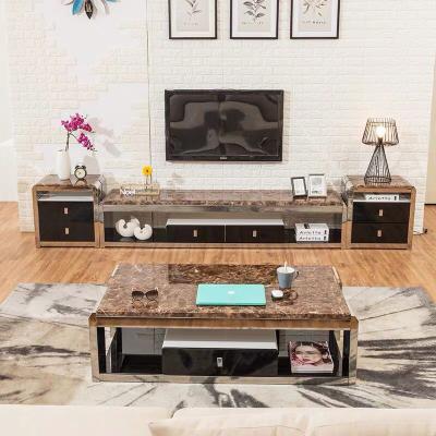 China Modern Stainless Steel Marble Hotel Banquet Hall Square Coffee Table for sale