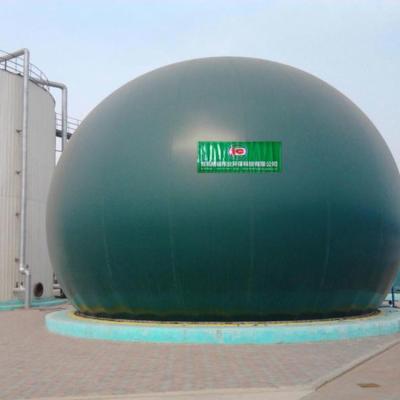 China Green Membrane Gas Holder PES PVC Floating Gas Holder Biogas Plant for sale