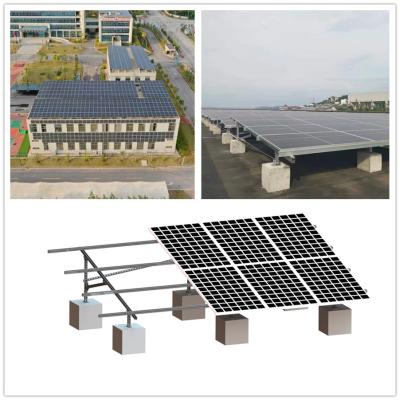China Q235b AL6005 Flat Roof Solar Mounting System Frameless Or Framed for sale