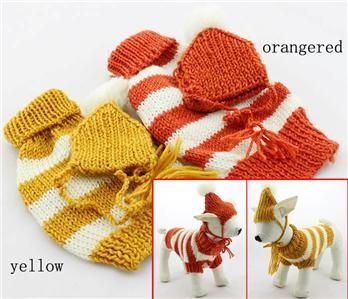 China Teste padrão de confecção de malhas da camisola bonito do cão da listra do fato do cachorrinho para o cão pequeno à venda