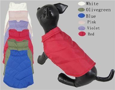 China Warm winter Dog Coats Vests Nylon White or purple color for boston terrier for sale