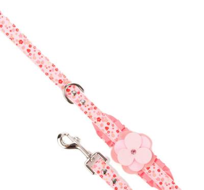 China Personalized dog collar and Martha Stewart Pets Pink Floral Ruffle Leash for Girl for sale