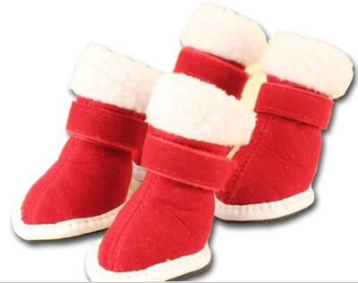 China Puppy Cozy Boot Red Pet dog shoes M / L for Cute Chrismas Santa for sale