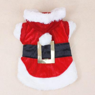 China Dacron + Cotton Christmas Dog Clothes Pet Apparel Santa Dress For Shih Tzu for sale