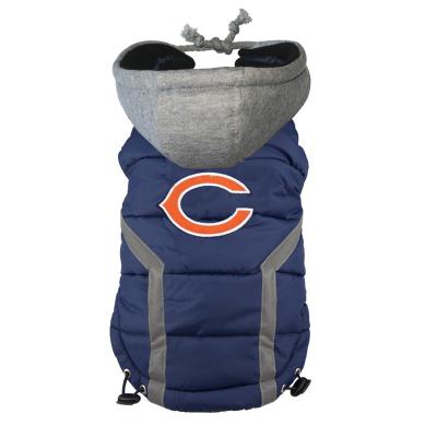 China Personalized Chicago Bears Dog Puffer Vest Embroidered Logo Pet Pug clothes for sale