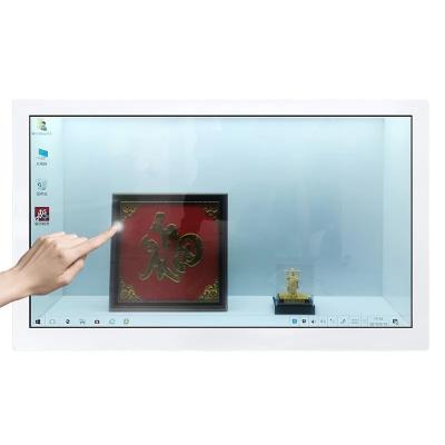 中国 32インチ透明液晶展示台 TFT 高明るさタッチスクリーンキャビネット 販売のため