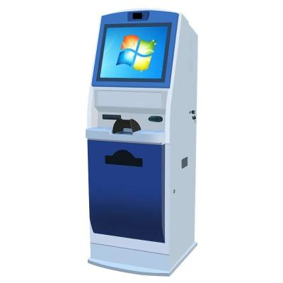 China 19 Inch Self Service Touch Screen Kiosk Terminal With ID Card Reader A4 Printer for sale