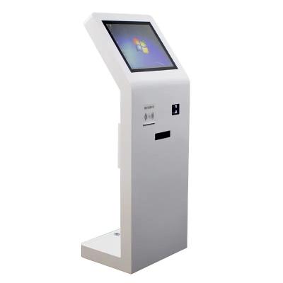China Floor Standing Touch Screen Kiosk 21.5 Inch With IC Card Reader QR Code Scanner for sale