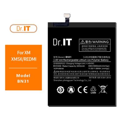 China BN31 MI 5X Lithium Cell Phone Battery 3000mAh for sale