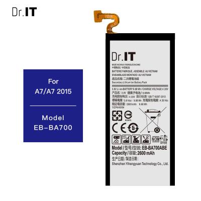 China ISO9001 certified A7 2015 Samsung Phone Batteries Replacement 2600mAh for sale