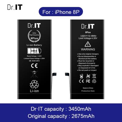 China Prevent Overcharge Iphone 8P Battery Replacement 3450mAh 3.8V for sale