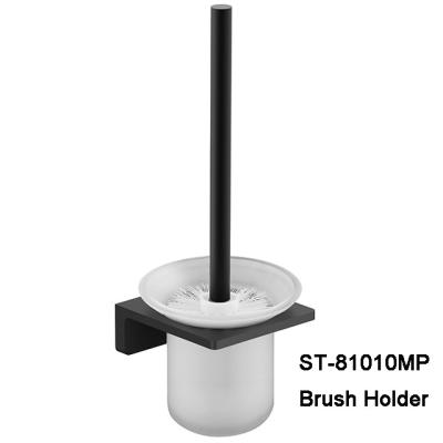 China Black color Low Price Eco-friendly Stainless Steel Set Holder And Toilet Brush for sale