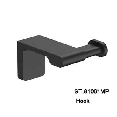 China Wall mounted stainless steel bathroom accessories set robe hook black colour for sale