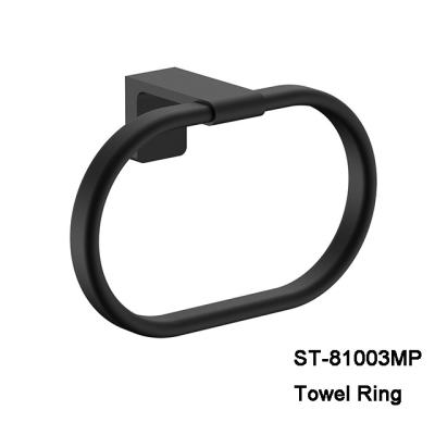China Fancy Decorative Stainless steel Black Finishing Bathroom Accessories Wall Mounted Towel Ring for sale
