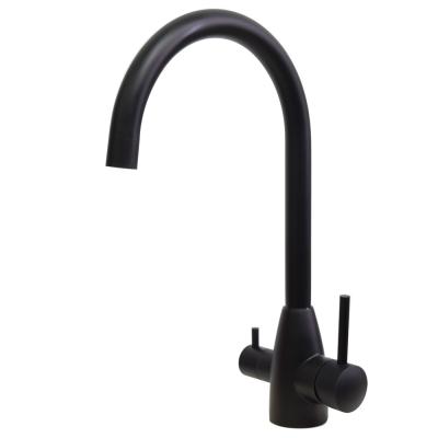 China Pure Black Stainless Steel 304 Tap Sus316 Hot And Cold Filter Water Tap Mixer Handles Kitchen Faucet for sale
