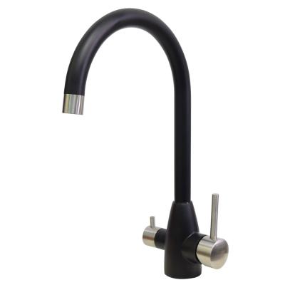 China Filtered Water Mixer Tap Stainless Steel 304/316 Appliance Durable Kitchen Faucet With Black Finished for sale