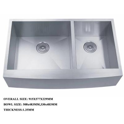 China stainless steel double bowl deep kitchen sink with strainer best quality sink for sale