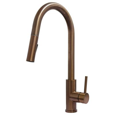 China Rose gold color kitchen faucet stainless steel 304/316 material water tap kithen mixer with copper colour for sale