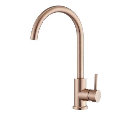 China Round neck Steel 304 Rose Gold Kitchen Tap Stainless 316 Copper Faucet America Cupc Water Mixer Wels Tap for sale