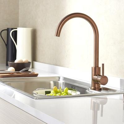China PVD Coating Copper Color Surface Kitchen Water Faucet For Sink Stainless Steel 304/316 Faucet for sale