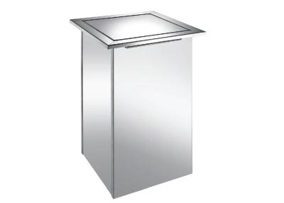 China stainless Steel Metal material Public Bathroom Cabinet Trash Waste Bin Dustbin square design waste can  With Cover for sale