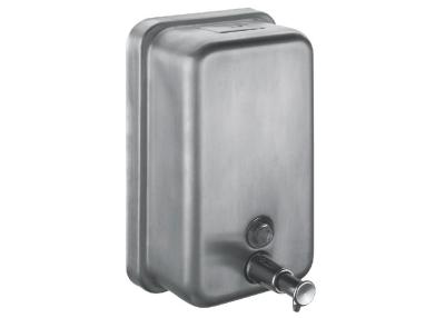 China Inox material Washroom Hub Brushed Stainless Steel Soap Dispenser 1000ml  Vertical Dispenser for sale