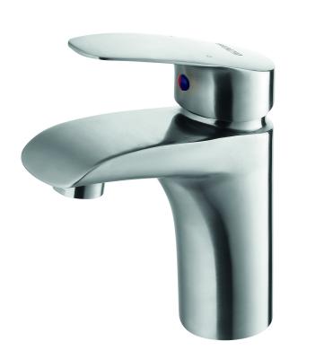 China Washbasin Faucet SUS 304 Basin Faucets Bathroom Low Model Brushed Basin Faucets for sale
