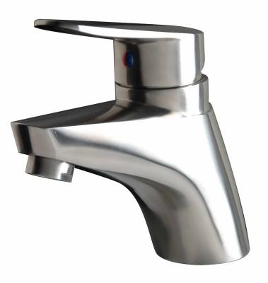 China Deck Mounted Basin Sink Faucet 304 Or 316 Solid Casting Body Tap Brush silvor mixer for sale