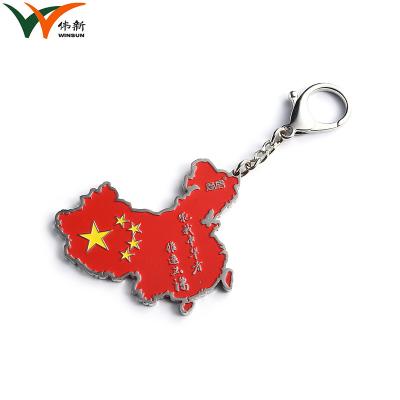 China Red Promotional Key Rings For Tourist Commemorative Keyboard On Map Of China for sale