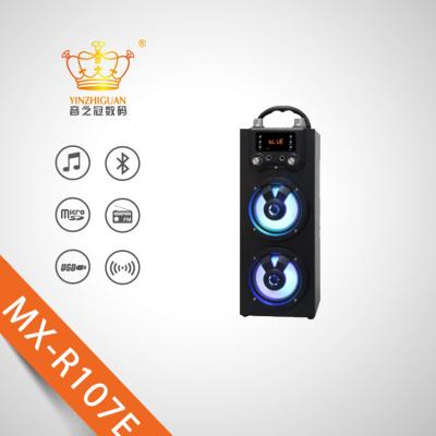 China Wooden portable bluetooth speaker with karaoke colorful LED light portable speaker for sale