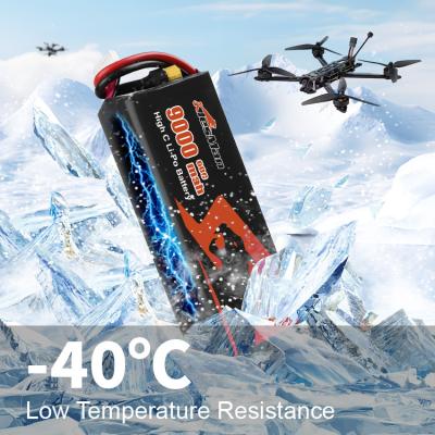 중국 Capacity Lithium Polymer Battery 9000mAh 22.2V Lightweight FPV Drone Battery with XT60 Connection 판매용
