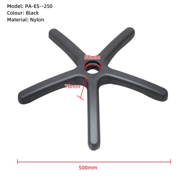 Quality Nylon Office Chair Plastic Base Base PP / PA Five Claw Office Chair Black Legs for sale