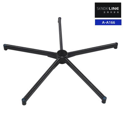 China Modern Black Office Chair Base Replacement 5 Casters Wooden Feet Iron Frame for sale