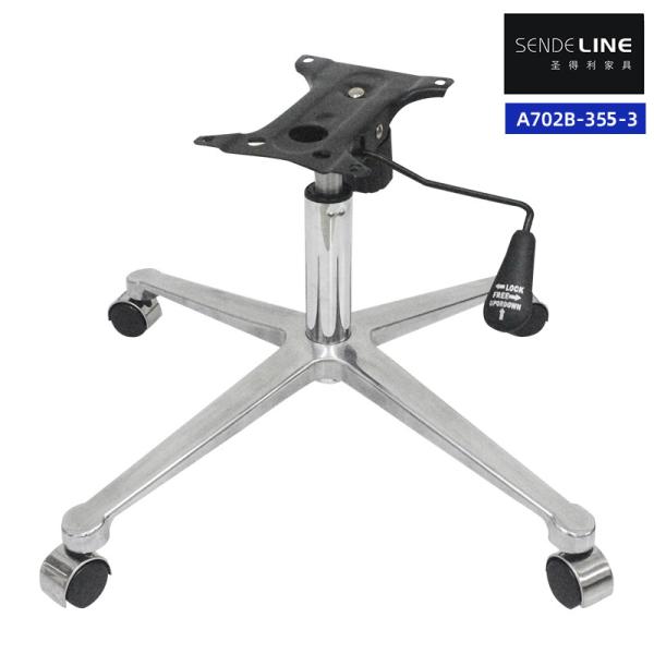 Quality Aluminum Alloy Polished Office Chair Metal Base With Wheels Four Star Feet for sale